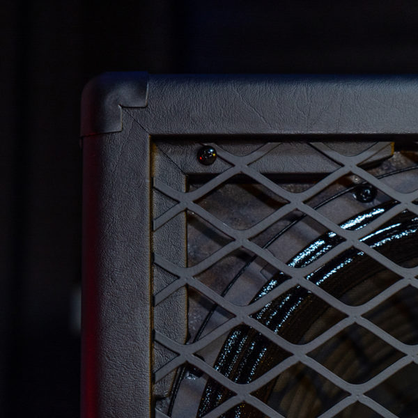 closeup of top right corner of Randall amplifier